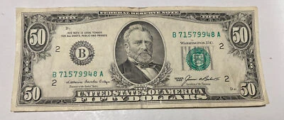 1985 $50 Dollar FRN B2 District, S# B 71579948 A - Image 1 of 2