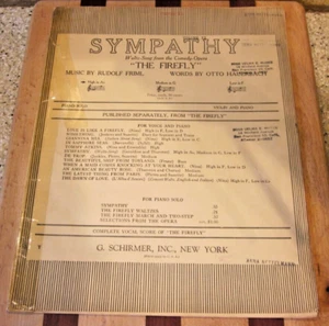 Partitura para simpatía de la ópera comedia Firefly 1912 piano de voz vol. II - Imagen 1 de 8