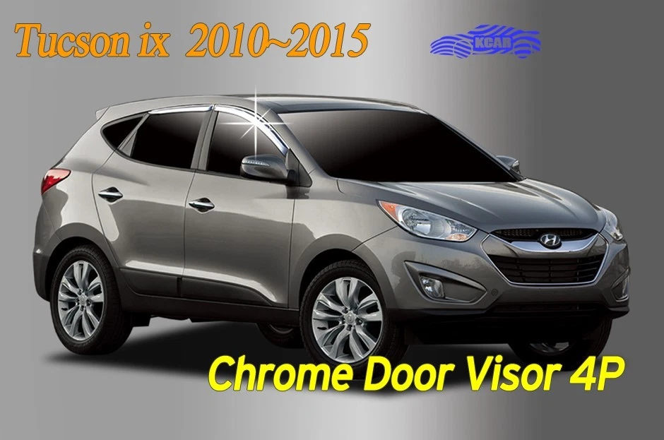 Visera de ventana cromada A472 protector de ventilación para sol lluvia plateado para Hyundai Tucson 2010~2015 Foto 1 de 4