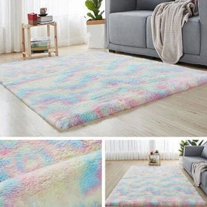 Shaggy Fluffy Area Rug Anti Skid Living Room Bedroom Carpet Ultra Soft Floor Mat - Picture 1 of 30