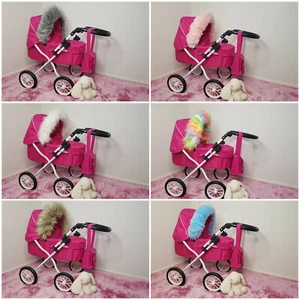 DOLLS Pram Luxury Faux Fur HOOD TRIM Baby Girls Pushchairs Prams Toys Play Doll - Picture 1 of 228