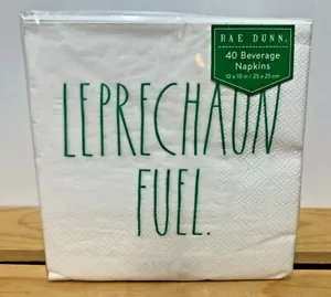 Rae Dunn~"LEPRECHAUN FUEL"~40 servilletas para bebidas~10" x 10"~nuevo en paquete - Imagen 1 de 3