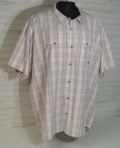 MINTY! MOUNTAIN KHAKIS 4XB 4XL Camicia Uomo Grande Manica Corta Bianco Rosso Grigio Plaid - Foto 1 di 12