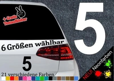 STICKERFREAKS Zahlenaufkleber fünf 5 -6 Größen- Hausnummer Sticker Startnummer Briefkasten JDM