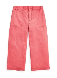Polo Ralph Lauren Girls Cropped Cotton Chino Trousers ColorRed Size 12, 14 New - Picture 1 of 4