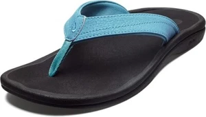 OLUKAI OHANA Women's Sandals - Size 7 - Blue Mist/Black - NWT - Picture 1 of 4