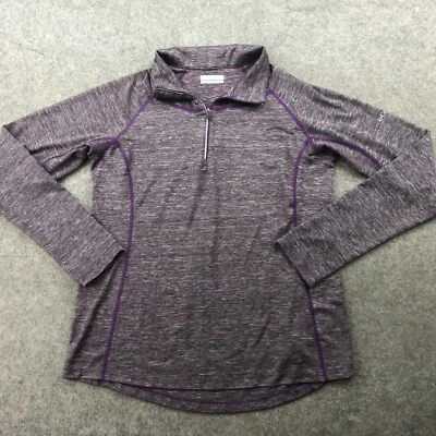 Pullover Columbia para mujer grande púrpura jaspeado 1/4 cremallera gimnasio entrenamiento Foto 1 de 4
