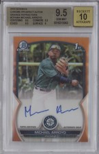 MICHAEL ARROYO BGS 9.5 2023 BOWMAN CHROME 1ST PROSPECT ORANGE REFRACTOR AUTO /25
