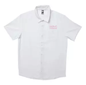 Sweetheart Going Out White Pink Mens Button Up Shirt - Picture 1 of 1