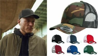 Flexfit by Yupoong Unisex Retro Mesh Back Curved Peak Trucker Baseball Cap(6606)