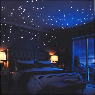 Pegatinas de Pared Liderstar Brillan en la Oscuridad Estrellas, 252 Puntos Adhesivos y Luna para Foto 1 de 4