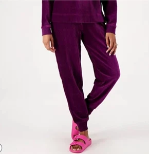 NWOT Encore by Idina Menzel Petite Corded Velour Jogger In Plum Sz PM - Picture 1 of 4