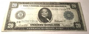 1914 $20 Federal Reserve Note White / Mellon CHOICE VF+ - Picture 1 of 2