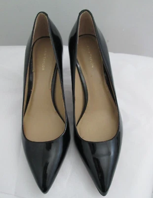 Tacones Ann Taylor punta puntiaguda charol negro talla 6 Foto 1 de 4