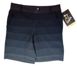 Art Class Boy's Size 4 Black Striped Swim Trunks Unlined Short, Snap Close, NWT - Picture 1 of 4