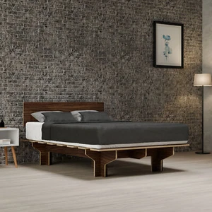 Bettgestell 140x200 mit Lattenrost Holz Lattenrahmen Hochbett Doppelbettkasten - Bild 1 von 12