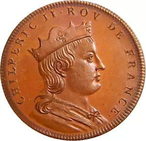 Francia 1830-48 Restrike Medalla Reyes Franceses # 19 Chilperic II (03555) - Imagen 1 de 2