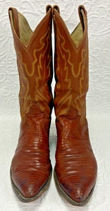 Justin Size 9D Brown Leather Western Cowboy Boots - Style 8301 - Picture 1 of 13