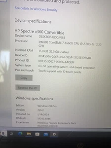 hp spectre x360 convertible 15 -ap000 - Picture 1 of 7