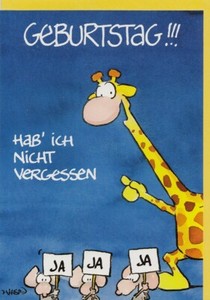 Geburtstagskarte witzig hab ich nicht vergessen Giraffe