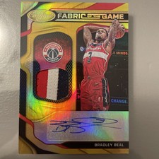 2019-20 Certified Bradley Beal Fabric of the Game Gold 3 color patch auto #4/5🔥