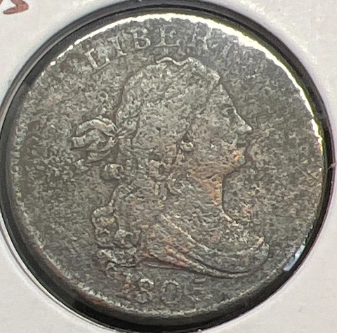 1805 DRAPED BUST HALF CENT GRADES FINE+ DETAIL  ACTUAL COIN #C13620 Cover