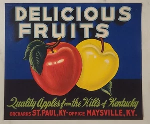 LABEL Delicious Fruits Apples St Paul Maysville Kentucky 9x9 - Picture 1 of 1