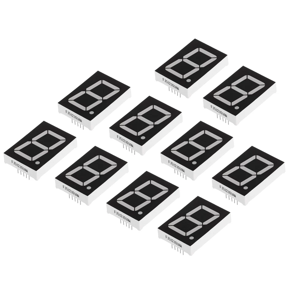 10Pcs Common Cathode 7 Segment 10 Pin 1 Digit 6V LED Display Digital Tube White - Image 1 of 1