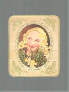 1934 GARBATY FILM STARS  #48  TRUDE MARLEN  NM/MT+  SERIES 1  TOBACCO CARD