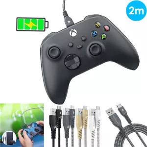 2m Long Strong BRAIDED USB C Charging Cable for Xbox Series X, S Controller Pad - Picture 1 of 14