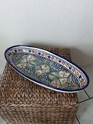 grand plat céramique émaillé Fait Main Orientale  - Photo 1/4