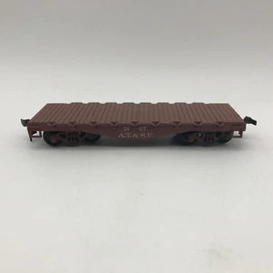 A.T. & S.F. Railroad Model Train Flatcar Rail Car 1607 HO Scale Brown - Picture 1 of 12
