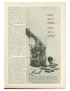 1960 Lindt PRINT AD - Imported Swiss Chocolate - Bild 1 von 1