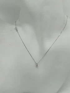 COLLANA DA DONNA PUNTO LUCE CON ZIRCONE IN ORO BIANCO 18KT 1,1 GRAMMI (6947) - Foto 1 di 9