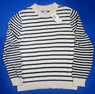 Petit Batea  Striped Long Sleeve Top White/Blue Soft Knit Women's Small NEW - Image 1 of 4