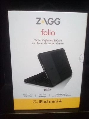 ZAGG Folio Tablet Keyboard & Case with Wireless Keyboard for iPad mini 4 New - Image 1 of 4