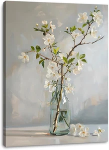 Wall Art for Bathrooms Art Wall Decor Floral Canvas Wall Art Bathroom Pictures - Picture 1 of 12