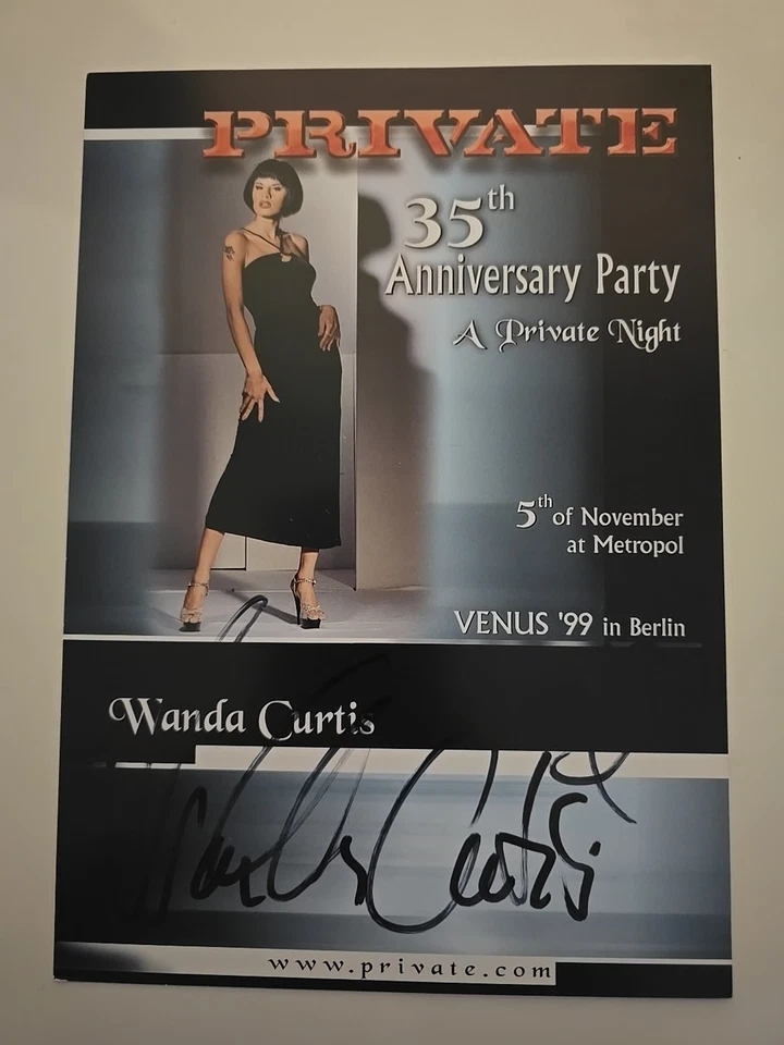WANDA CURTIS XL A5 Autogrammkarte Autograph Signiert Signed Original Erotik  - Bild 1 von 1