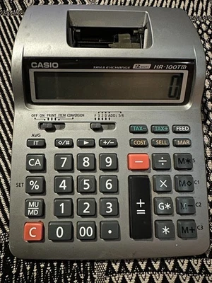 Casio HR-100TM Printing Calculator Tax & Exchange works and is tested - Image 1 of 3