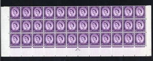 1956 3d DEEP VIOLET ST.EDWARD WMK CYLINDER 2 NO DOT BLOCK OF THIRTY SIX. SG 545 - Picture 1 of 1