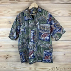 Camisa Hawaiana De Colección Cooke Street Honolulu Para Hombres XXL Geométrica Tortuga Marina Surfista - Imagen 1 de 11