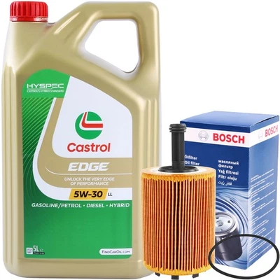 BOSCH ÖLFILTER für VAG + 5 LITER 5W-30 MOTORÖL CASTROL EDGE 5W30 LL 504 507.00 - Bild 1 von 4