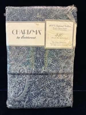 CHARISMA by FIELDCREST 100% Supima Cotton 310 KING Pillowcases pair Medici NOS - Image 1 of 3