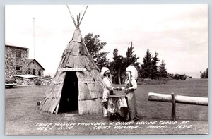 Michigan Cross Village Legs Inn Native American RPPC Vintage Postcard - Picture 1 of 2