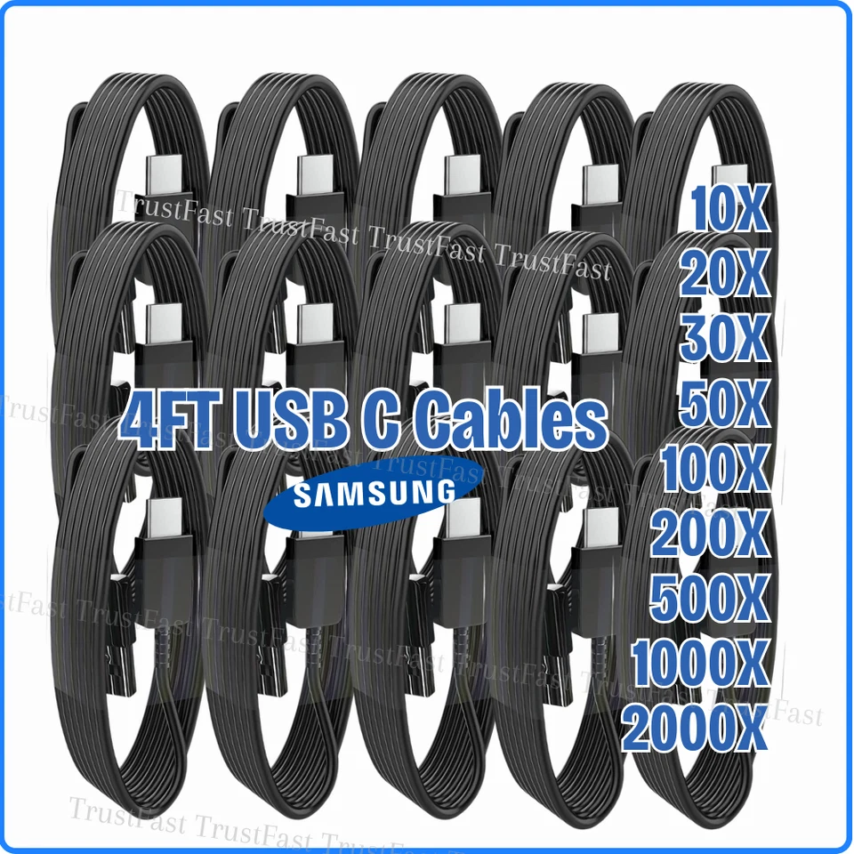 1-2000X Bulk Lot Type C Fast Charger Cable USB C Cord For Samsung S10 S9 Android - Image 1 of 4