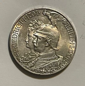 Germany (Prussia) - 1901-A Large Silver 200 Years 5 Mark - Popular & Nice - Picture 1 of 5