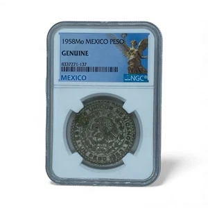 1958 Mexico 1 Peso Coin – NGC Graded Genuine - Picture 1 of 2