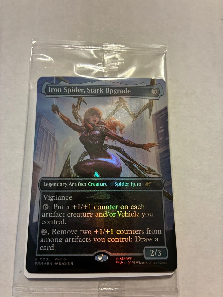 Marvel Legends/Magic The Gathering  MJ as Iron Spider, Stark Upgrade   Foil - Image 1 of 4