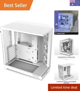 H6 Flow 2023 Glass-Wrapped Dual Chamber Cabinet - Optimized for Cooling, White - Picture 1 of 11