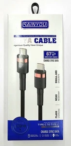 Sainyou LC019 Type-C to Type-C security charger cable,67PD W Super Fast Charger  - Picture 1 of 6